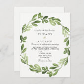 Hochzeitsfeier im Grünen mit Wasserfarbe Einladung (Vorne/Hinten)