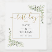 Hochzeitsfeier im Grünen Weinetikett (Einzelnes Label)