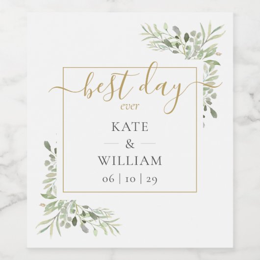 Hochzeitsfeier im Grünen Weinetikett (Einzelnes Label)