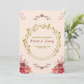 Hochzeitsfeier im Jugendstil Einladung (Stehend Vorderseite)