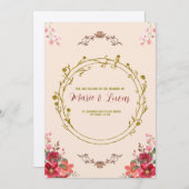 Hochzeitsfeier im Jugendstil Einladung (Vorne/Hinten)