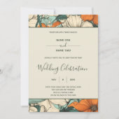 Hochzeitsfeier im Retro Spring Einladung (Vorderseite)