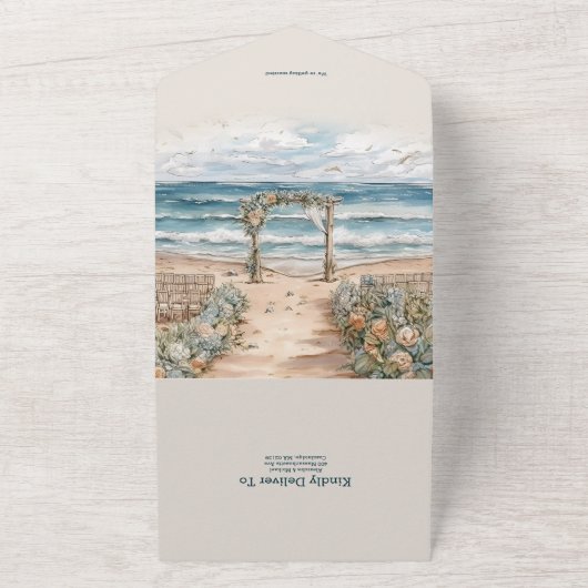 Hochzeitsfeier im Sommer All In One Einladung (Außenbereich)