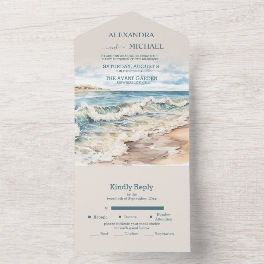 Hochzeitsfeier im Sommer All In One Einladung (Innen Boden)