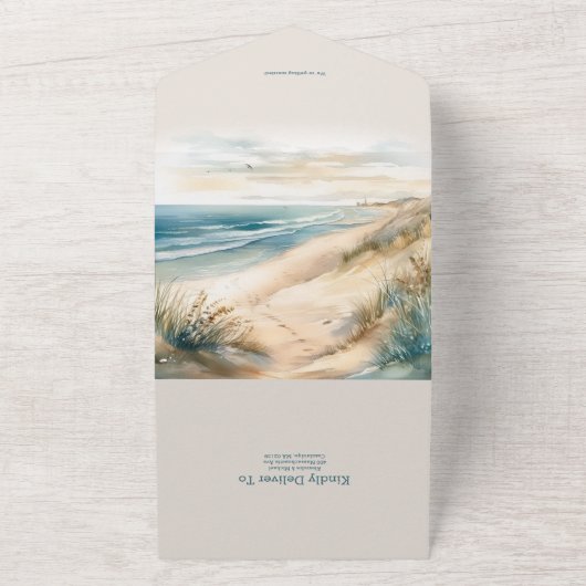 Hochzeitsfeier im Sommer All In One Einladung (Außenbereich)