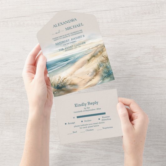 Hochzeitsfeier im Sommer All In One Einladung (Abreißen)