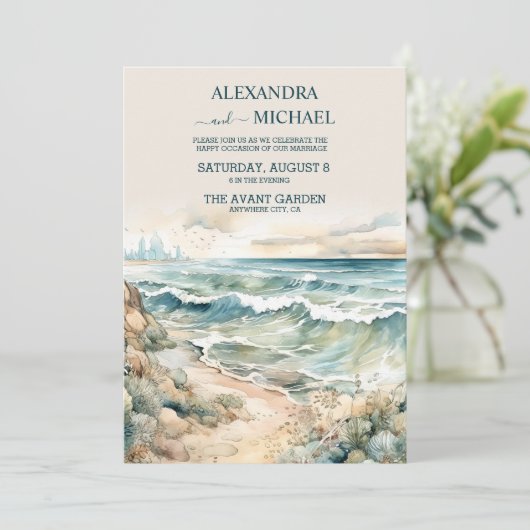 Hochzeitsfeier im Sommer Einladung (Stehend Vorderseite)