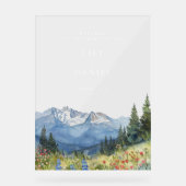 Hochzeitsfeier im Wasserfarbengebirge Acrylschild (Vorderseite)