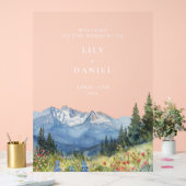 Hochzeitsfeier im Wasserfarbengebirge Acrylschild (Hochzeit)