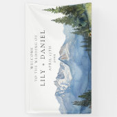 Hochzeitsfeier im Wasserfarbengebirge Banner (Vertikal)