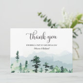 Hochzeitsfeier im Wasserfarbenwald im Freien Danke (Stehend Vorderseite)