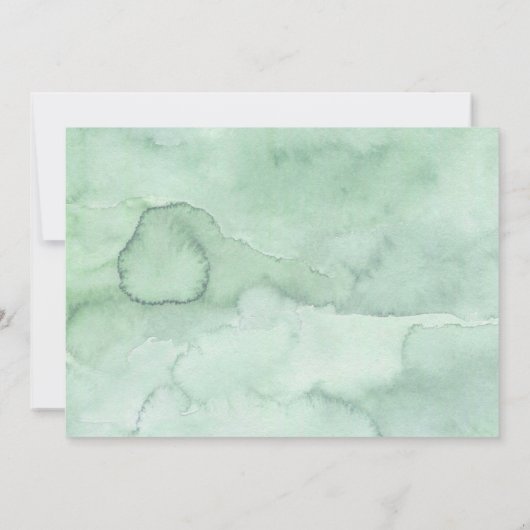 Hochzeitsfeier im Wasserfarbenwald im Freien Danke Einladung (Rückseite)