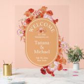 Hochzeitsfeier in Aquarellorange Acrylschild (Hochzeit)