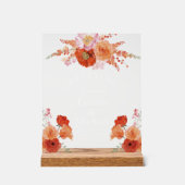 Hochzeitsfeier in Aquarellorange Acrylschild (Vorderseite)