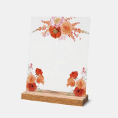 Hochzeitsfeier in Aquarellorange Acrylschild (Winkel)