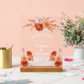 Hochzeitsfeier in Aquarellorange Acrylschild (Hochzeit)