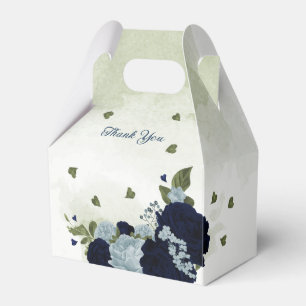 Hochzeitsfeier in blauen und marinen Pflanzen Geschenkschachtel