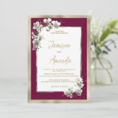 Hochzeitsfeier in Bordeaux Einladung (Stehend Vorderseite)