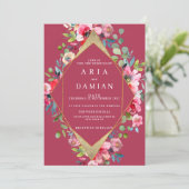 Hochzeitsfeier in Bordeaux Einladung (Stehend Vorderseite)