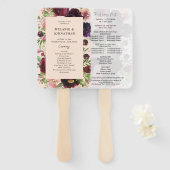 Hochzeitsfeier in Burgund und Blush 2 Fächer (Vorne und Hinten)