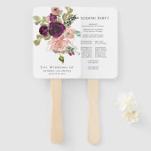 Hochzeitsfeier in Burgund und Rosa Fächer (Vorne und Hinten)