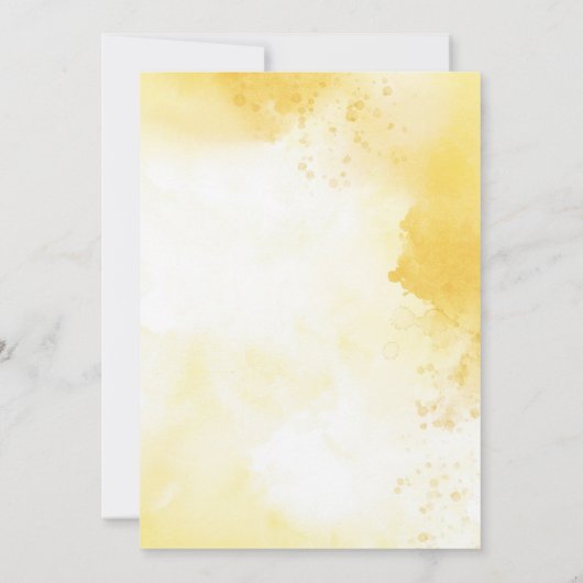 Hochzeitsfeier in Gelb Einladung (Rückseite)