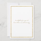 Hochzeitsfeier in Glitzer und Gold Einladung (Rückseite)