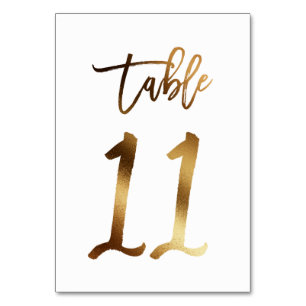 Hochzeitsfeier in Gold-Folie   Tabelle 11 Tischnummer