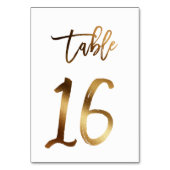 Hochzeitsfeier in Gold-Folie | Tabelle 16 Tischnummer (Rückseite)