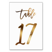 Hochzeitsfeier in Gold-Folie | Tabelle 17 Tischnummer (Vorderseite)