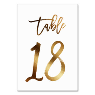 Hochzeitsfeier in Gold-Folie   Tabelle 18 Tischnummer