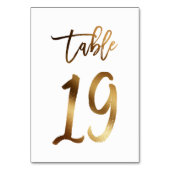 Hochzeitsfeier in Gold-Folie | Tabelle 19 Tischnummer (Vorderseite)