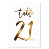 Hochzeitsfeier in Gold-Folie | Tabelle 21 Tischnummer (Vorderseite)