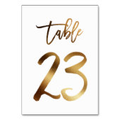 Hochzeitsfeier in Gold-Folie | Tabelle 23 Tischnummer (Rückseite)