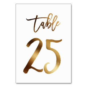 Hochzeitsfeier in Gold-Folie   Tabelle 25 Tischnummer