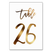 Hochzeitsfeier in Gold-Folie | Tabelle 26 Tischnummer (Rückseite)