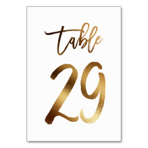 Hochzeitsfeier in Gold-Folie   Tabelle 29 Tischnummer