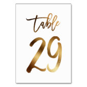 Hochzeitsfeier in Gold-Folie | Tabelle 29 Tischnummer (Rückseite)