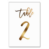 Hochzeitsfeier in Gold-Folie | Tabelle 2 Tischnummer (Vorderseite)