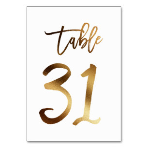 Hochzeitsfeier in Gold-Folie   Tabelle 31 Tischnummer