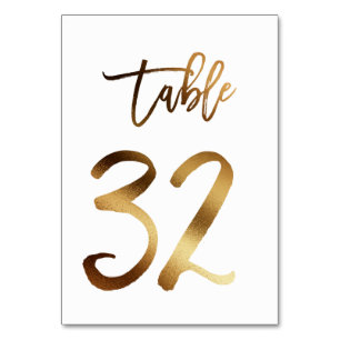 Hochzeitsfeier in Gold-Folie   Tabelle 32 Tischnummer