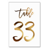 Hochzeitsfeier in Gold-Folie | Tabelle 33 Tischnummer (Rückseite)