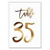 Hochzeitsfeier in Gold-Folie | Tabelle 35 Tischnummer (Rückseite)