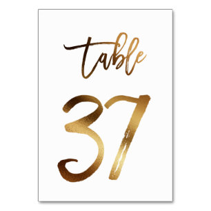 Hochzeitsfeier in Gold-Folie   Tabelle 37 Tischnummer