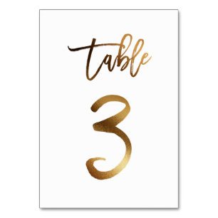Hochzeitsfeier in Gold-Folie   Tabelle 3 Tischnummer