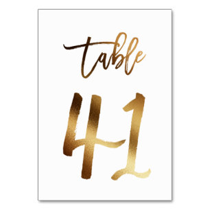 Hochzeitsfeier in Gold-Folie   Tabelle 41 Tischnummer
