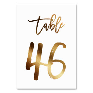 Hochzeitsfeier in Gold-Folie   Tabelle 46 Tischnummer