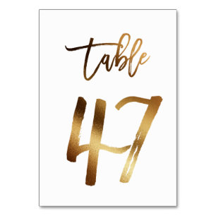 Hochzeitsfeier in Gold-Folie   Tabelle 47 Tischnummer