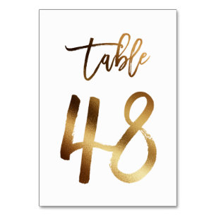 Hochzeitsfeier in Gold-Folie   Tabelle 48 Tischnummer