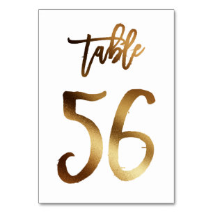 Hochzeitsfeier in Gold-Folie   Tabelle 56 Tischnummer